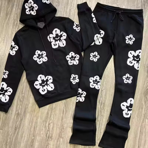 <b>Men's</b> Clothing Top Quality 100% Cotton <b>Pullover</b> Hoodies Sweatshirts Tracksuits Heavyweight Puff Printing Hoodie for <b>Men</b> - Product Image 1