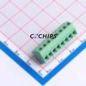 MX127S-3.5-08P-GN01-Cu-Y-A Screw Terminal Block Through hole Component (THT),P=3.5mm Connector 1x8P 3.5mm Green Through Hole - Product Image 1