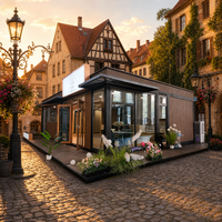 Kiosque à café commercial en conteneur de 40 pieds High Cube, boutique préfabriquée pour les zones commerciales, les aéroports et les centres de loisirs
