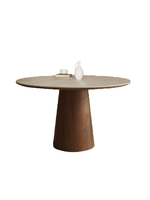 Table à manger ronde en dalle de pierre - Meuble de salle à manger moderne, minimaliste, écologique et durable pour petits espaces, hôtels, appartements