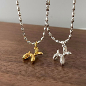 Collier à boucle universelle en argent pur S925, version coréenne, à faire soi-même, pendentif en forme de grain de café, design de niche, pendentif empilable tendance - Product Image 4