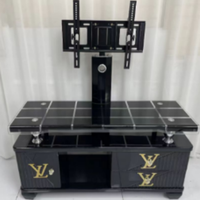 Meuble TV pivotant avec tiroirs de rangement et étagère