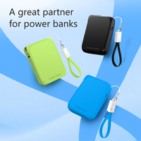 Cargador de Llavero Portátil 2 en 1, Colorido, Mini, Carga Rápida 3A, con Anillo para Llaves, Regalo Promocional para Teléfono Móvil, para Uso con Banco de Energía