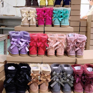 Ingrosso su misura per donna stivali da neve invernali caldi da esterno Anti-skid stivali da montone con fiocco all'ingrosso stivali da neve - Product Image 5
