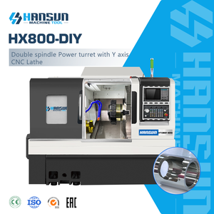 Centre d'usinage robuste HANSUN HTX800-8DIY à 15 stations, double broche, tourelle à commande unique, CNC Tornos, machines à métaux avec axe Y Fanuc - Product Image 1