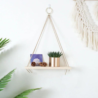 Vente en gros Étagère en bois Nouveau design Double couche Étagères murales flottantes pour la maison Étagère multifonctionnelle flexible
