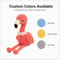 Porte-clés en peluche flamant rose personnalisé, durable, écologique, luxueux, adorable, jouet en peluche tricoté sur mesure