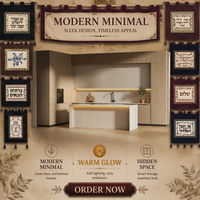Meubles de cuisine modulaires de style chinois |   YUN BROCADE Série 21 |   Poignée en bambou LE101 Shadow |   Charnière de robinet au design moderne