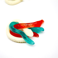 Bonbons gélifiés aux fruits assortis colorés en gros en vrac Aromatisés au goût fruité Emballés en bouteilles Bonbons serpent halal