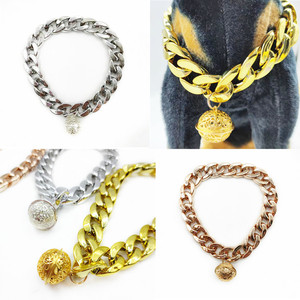 <span class=keywords><strong>Collar</strong></span> de perro cachorro de gato de oro rosa de lujo <span class=keywords><strong>Collar</strong></span> de plástico personalizable Enlace cubano <span class=keywords><strong>Collar</strong></span> de mascota personalizado Cadena Bulldog de moda - Product Image 2