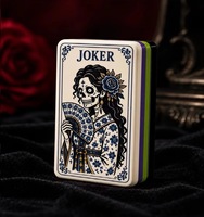 JOYF Halloween Ensemble de Mahjong Américain Rétro Floral en Acrylique pour 4 Joueurs, Tuiles de Luxe Thème Gothique, Jeu de Table Festif Universel