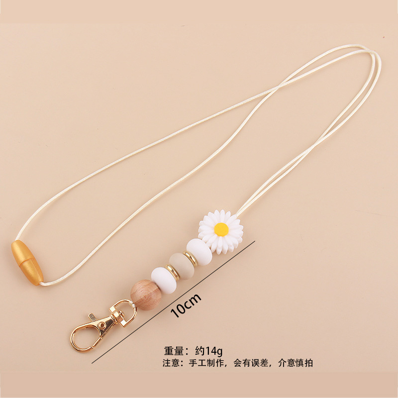 Wholesale Silicone Beads Monogrammed Wooden Disc Tassel Pendant Teacher Necklace Lanyards Image 5