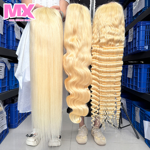 Peluca de Cabello Humano Virgen Natural de 40 Pulgadas, Color Rubio 613, con Frente de Encaje sin Pegamento 13x6, Cabello Indio Camboyano para Mujer - Product Image 1