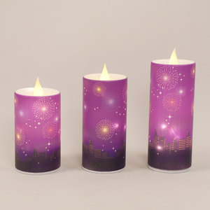 Fête de mariage de Noël à la maison décoration extérieure 3D vraie flamme mobile scintillante bougies à LED sans flamme bougie en verre soufflé à la main - Product Image 1