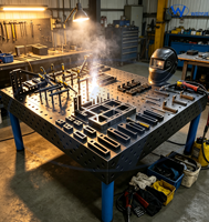 Table de soudage modulaire 3D 1000*800*200 pour le soudage de tuyaux, la réparation automobile et l'outillage d'atelier