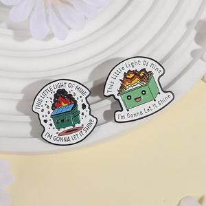 Cita en inglés sarcástico cubo de basura esmalte de fuego lindo Pin Edgy broche de aleación de dibujos animados para mochilas y chaquetas insignia de artesanía de Metal - Product Image 4