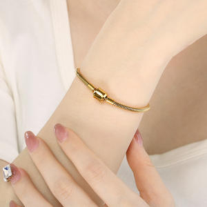 Pulsera Delgada de Acero Inoxidable con Cadena de Espina de Serpiente, Estilo Simple y Moderno, Popular en Europa y América, Regalo Unisex de Lujo Ligero - Product Image 2