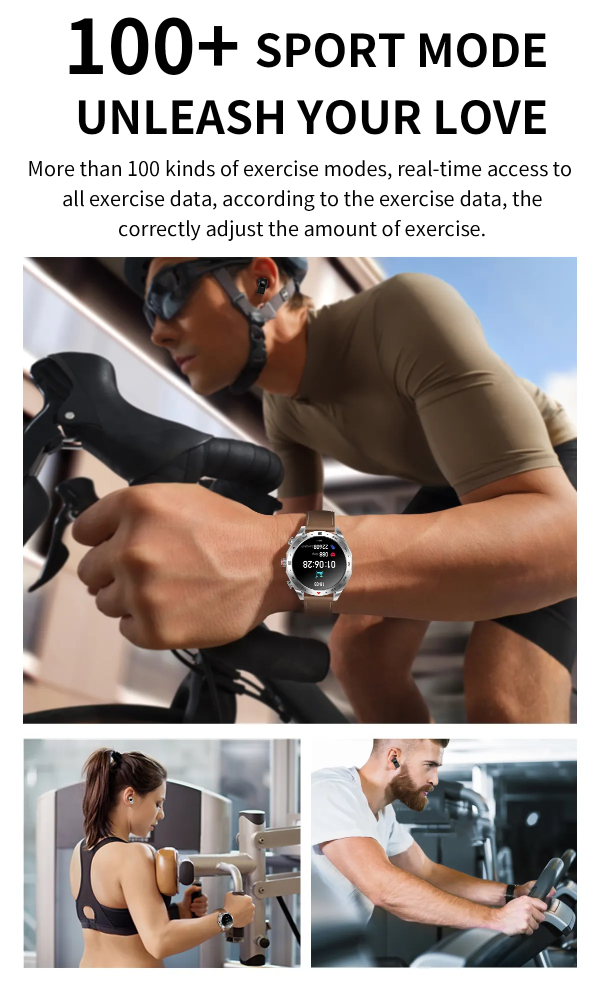 Relojes inteligentes T95 2 en 1, auriculares HIFI, reloj inteligente con rastreador de altavoz, música, Monitor de ritmo cardíaco, reloj deportivo para hombre