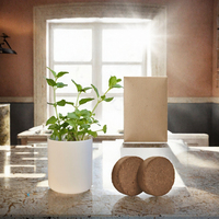 Kit de culture d'herbes aromatiques avec pot de culture et substrat écologique en fibres végétales pour bureau, jardin et maison