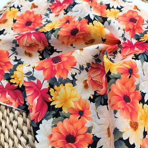 Новый тренд 200gsm 100% льняная ткань мягкая простая льняная ткань с цветочным принтом на заказ цифровая тканая настольная льняная штора - Product Image 2