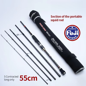 <span class=keywords><strong>Canne</strong></span> à Calamar Portable en Carbone Premium Personnalisable 2.26M 2.51M 4 & 5 Sections avec Pièces Fuji pour la Pêche au Calamar en Mer, en Bateau et en Roche - Product Image 1