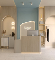 Conception simple petit bureau de consultation de clinique caisse enregistreuse beauté petit salon blanc réception réception réception