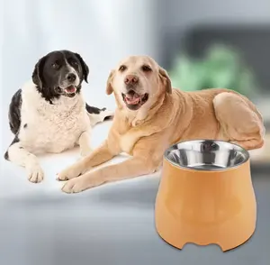 Personalizzazione del nuovo Design ciotola alta colori melamina e acciaio inossidabile rialzato per cani ciotola per cani cane cane ciotole per acqua cibo per cani ciotole