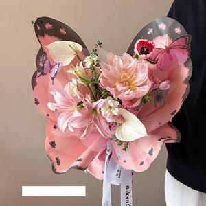 Colorful Butterfly Crystal Butterfly Shaped Bouquet Packaging Paper <b>Flower</b> Arrangement <b>Flower</b> Packaging Materials - Product Image 1