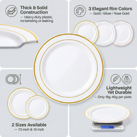 Ensemble de vaisselle jetable écologique en plastique, assiettes dorées/argentées/rose pour fêtes, mariages, Thanksgiving, luxe