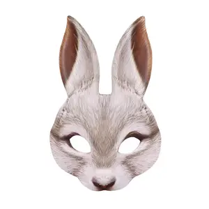 Rabbit Mask Scary Adults Child Halloween Party Halloween Carnival Fancy Dress Cosplay Party Realistic Animal Masks