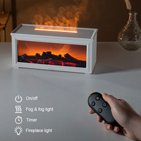 Diffuseur d'huiles essentielles aromatiques pour cheminée électrique avec flamme colorée et effet de feu de joie, humidificateur ultrasonique pour la maison et le bureau