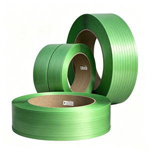 Cinta de PET Verde Resistente, Fleje de Poliéster de Alta Elasticidad para Materiales de Construcción, Paletización y Procesos de Empaquetado - Product Image 1
