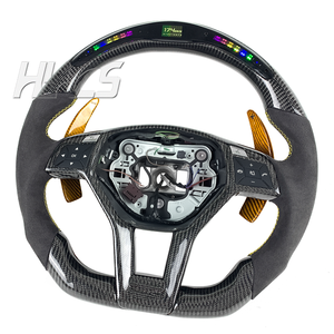 <span class=keywords><strong>Volant</strong></span> en fibre de carbone avec écran LED et palettes de changement de vitesse pour <span class=keywords><strong>Mercedes</strong></span> Benz A45 AMG CLS W176 C63 W204 CLA W212 W207 W218 W117 - Product Image 2