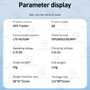 Localizador GPS Q8 de Posicionamiento Preciso, Personalizable, con Ubicación en Tiempo Real para Autos y Motos, Posicionamiento 4G/GPRS+LBS, de Plástico - Product Image 5