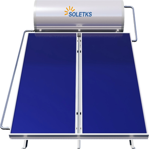 Chauffe-eau <span class=keywords><strong>solaire</strong></span> à plaque plate SOLETKS 150L/200L/300L, prêt à l'emploi, pressurisé, <span class=keywords><strong>thermosiphon</strong></span>, avec alimentation de secours 2,0 kW pour villa familiale - Product Image 4