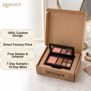 Cajas de Embalaje para Paletas de Maquillaje, Personalizadas, de Cartón Kraft Marrón Corrugado, Impresas en Flexografía, con Cierre Automático Inferior y Parte Superior Plegable, para Cosméticos - Product Image 1