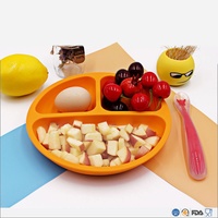 Assiettes divisées pour bébé 100% assiettes en silicone de qualité alimentaire fournitures de sevrage Led bébé antidérapantes