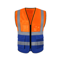 Gilet de sécurité haute visibilité 120g en tissu tricoté, multi-poches, bicolore, réfléchissant, classe 2 ANSI, imperméable, logo personnalisable