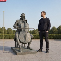 YOUFINE Statue de Musicien Classique Personnalisée en Bronze, Sculpture de Violoniste pour Villa, Jardin, Salle de Musique, Anniversaire