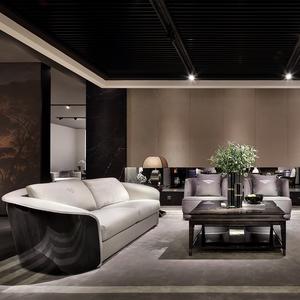 Ensemble de canapés carrés en cuir <span class=keywords><strong>KINGSWOOD</strong></span> super doux, placage en bois massif italien brillant, pour villa et sous-sol - Product Image 6