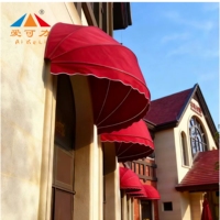 Toldo Semicircular de Aluminio Moderno para Exteriores, Tipo Sandía, con Diseño Curvo para Ventanas, Decorativo y Protector Solar
