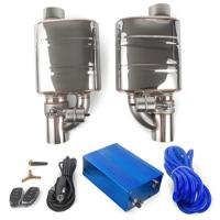 Pièces de moteur neuves d'usine, silencieux d'échappement universel en acier inoxydable de 2/2,5/3 pouces, ensemble de commande de soupape à vide électrique bleu