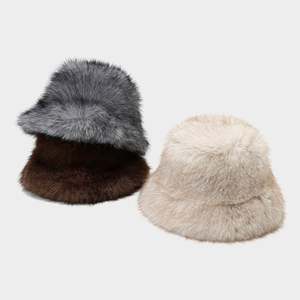 Chapeau bob en fausse fourrure à large bord pour femme, chaud et douillet pour l'hiver - Product Image 2