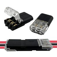 Connecteur rapide D3 sans dénudage à 3 broches, 1 entrée 1 sortie, mâle-femelle, pour câblage basse tension de bande LED 3 conducteurs