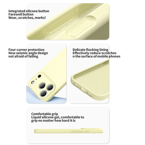 Custodia per telefono in Silicone morbido liquido per <span class=keywords><strong>iPhone</strong></span> 11 12 13 <span class=keywords><strong>14</strong></span> 15 16 <span class=keywords><strong>Pro</strong></span> <span class=keywords><strong>Max</strong></span> 17 Air tinta unita AI pulsante Cover del telefono - Product Image 2