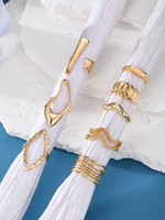 Nouvelle Collection : Ensemble de Bagues Irrégulières Dorées Style Punk, Design Géométrique Exagéré, pour Femme - Vente en Gros de Bijoux