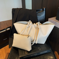 Sacs fourre-tout pour femmes en cuir PU souple, ensemble de sacs de shopping 2-en-1 grande capacité, sacs à main de luxe de créateur 2025