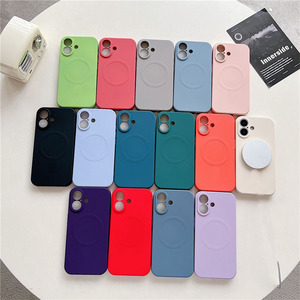 Funda Móvil Magnética de Silicona Líquida Original para <span class=keywords><strong>iPhone</strong></span> 16 Pro <span class=keywords><strong>Max</strong></span> 15 14Plus 13 12 11 XR <span class=keywords><strong>XS</strong></span> Funda Protectora Suave Carga Inalámbrica - Product Image 3