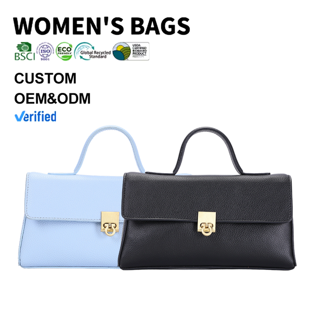Women's Waterproof Button Closure Pillow Shape Handbag Dual-Use Slung Medium Spot Blue Black Customizable Logo Portable