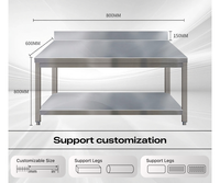 Table de travail de cuisine commerciale en acier inoxydable durable personnalisable, anti-corrosion, modulaire, extensible, hauteur réglable